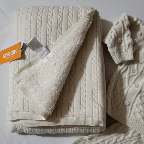Gymboree Mandy Moore NWT Cotton Blanket 3-6 Month sweater & pants set. - Picture 3 of 3